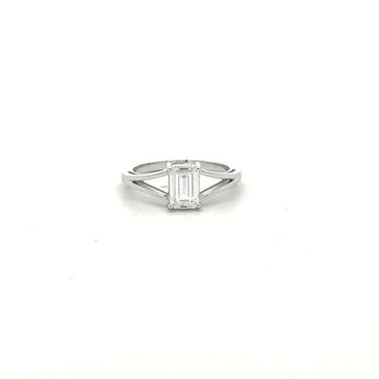 1 Carat Minimalist Emerald Cut Solitaire Ring