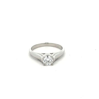 Classic White Gold Diamond Solitaire Ring – Minimal Side Setting