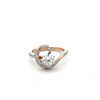 69 Cents Halo Swirl Setting Diamond Ring