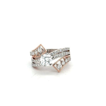 Designer Rose Gold Diamond Ring with Split Band Style