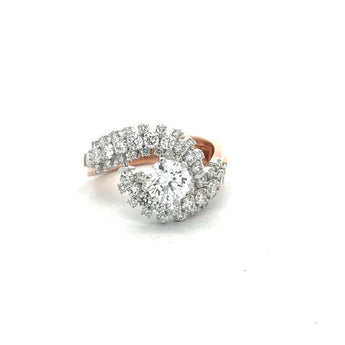 Cluster Spiral Diamond Ring for Women