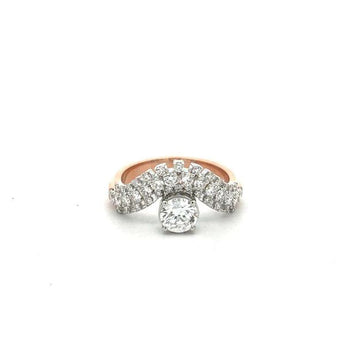 Elegant Rose Gold Diamond Ring with Round Center Stone