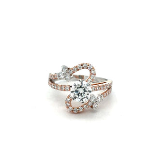 80 Cents Floral Twist Diamond Engagement Ring