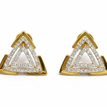 Triple Triangle Layered Diamond Studs