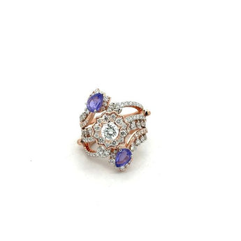 Elegant Rose Gold Round Diamond Ring