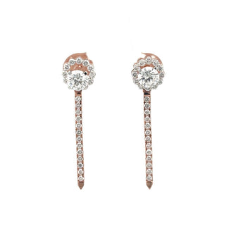 Elegant Round Dimaond  Drop Dangle Earrings