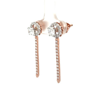 Elegant Round Dimaond  Drop Dangle Earrings