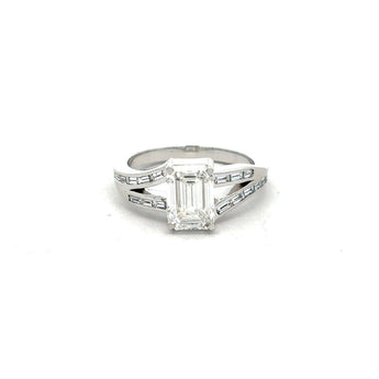 2 Carat Emerald Cut Diamond Engagement Ring