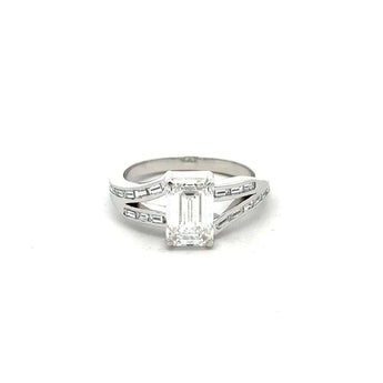 2 Carat Emerald Cut Diamond Engagement Ring