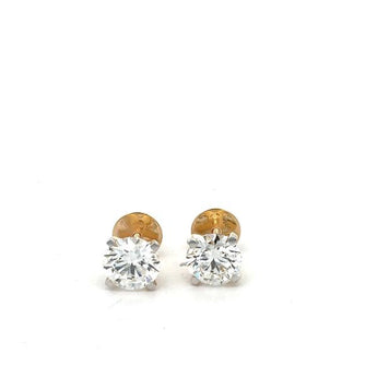 1.75 Carat Each Brilliant Cut Diamond Earrings