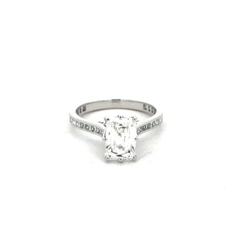 2 Carat Cushion Emerald Cut Diamond Statement Ring