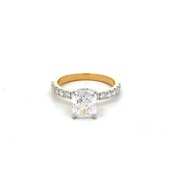 2 Carat Pave Setting Emerald Diamond Ring