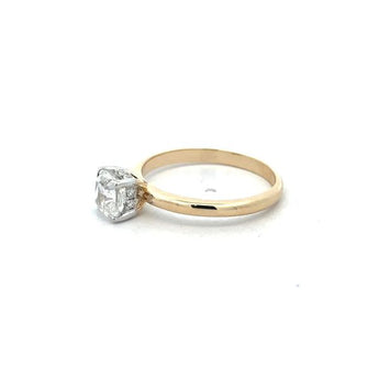 1 Carat Solitaire Cushion Portugues Diamond Engagement Ring