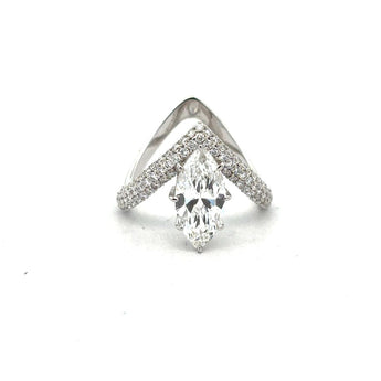 2 Carat Marquise Diamond V-Shape Engagement Ring