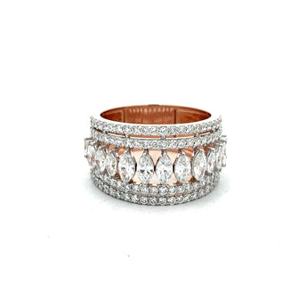 Elegant Multi-Row Diamond Statement Ring