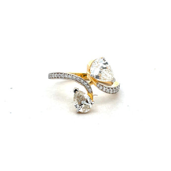 1.1  Carat Toi et Moi Pear Diamond  Ring
