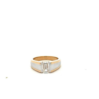 1.250 Carat Emerald Cut Diamond Ring in Two Tone Gold