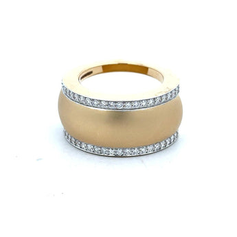Modern Wide Diamond Band Ring in Yellow Gold