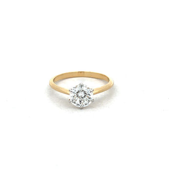 1.1 Carat Classic Yellow Gold Round Solitaire Diamond Ring