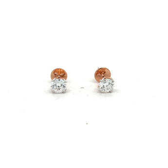  1 Carat Each Minimalist Rose Gold Diamond Stud