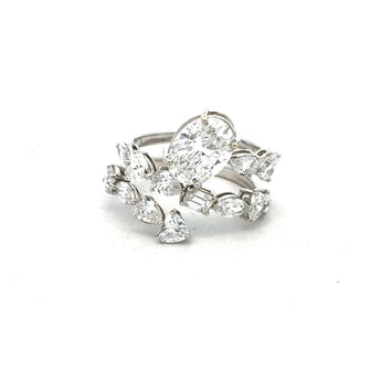 2 Carat Oval Diamond Ring with Mixed-Cut Diamond Accents