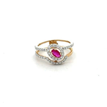 18K Yellow Gold Split Shank Ring for Women