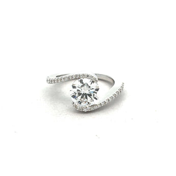 5.020 Carat Heart Shape Diamond Engagement Ring in White Gold