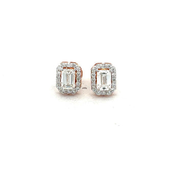 Elegant Pear & Emerald Cut Diamond Earrings