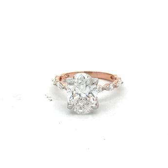 3.5 Carat Oval Cut Diamond Engagement Ring