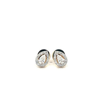 Pear-Cut Diamond Halo Stud Earrings