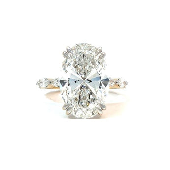6 Carat Oval Cut Diamond Solitaire Engagement Ring