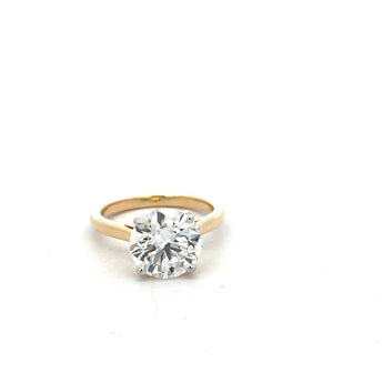 2.81 Carat Lab-Grown Round Diamond Solitaire Gold Engagement Ring