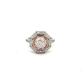 2.1 Carat Octagon Halo Lab Grown Diamond Ring