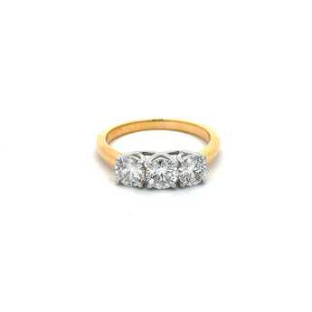 Classic Three-Stone Round Diamond Ring