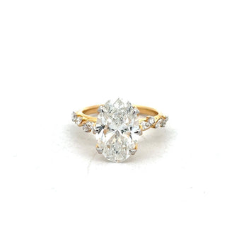 3.5 Carat Oval Diamond Multi-Stone Ring
