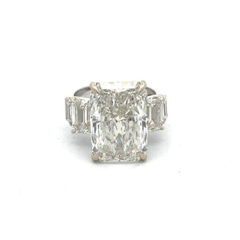 Elegant 10 Carat Radiant Diamond Three-Stone Ring