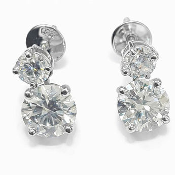Two-Stone Round Brilliant Diamond Drops