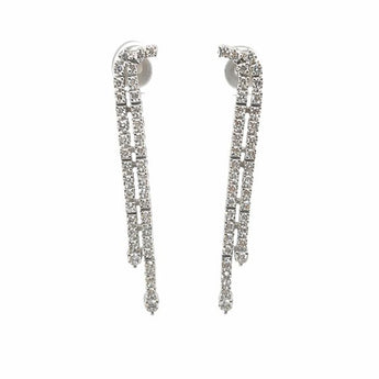 Ivana Jewel Double Strand Diamond Drop Earrings