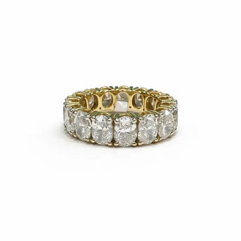 8.17 Carat Oval-Cut Diamond Band in Polished Yellow Gold