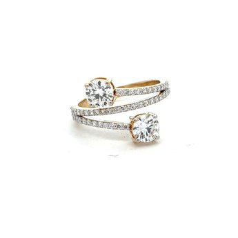 Modern Toi et Moi Diamond Ring