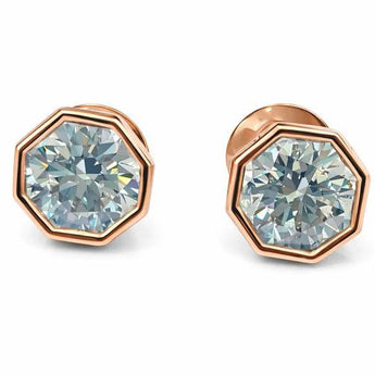 1.0 Carat Geometric Octagon Diamond Earrings