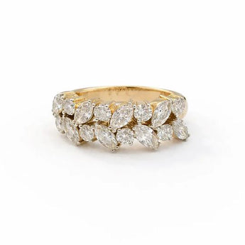Marquise Cut Diamond Eternity Band Ring in Yellow Gold