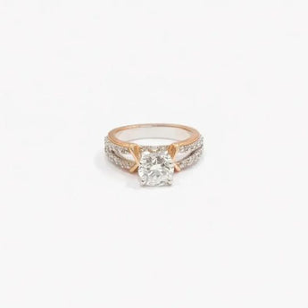2.0  Carat Round Cut Diamond Dual-Tone  Engagement Ring