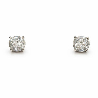 Classic Solitaire Diamond Stud Earrings in Gold