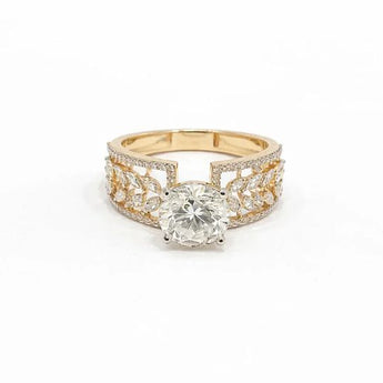 2.82 Carat Round Brilliant Diamond Engagement Ring in Gold