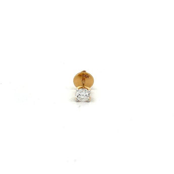 Single Solitaire Diamond Stud Earring with Screw Back