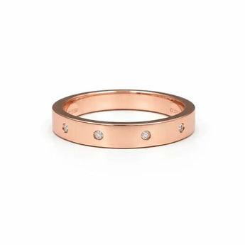 Plain Rose Gold Ring with Small Diamond Details