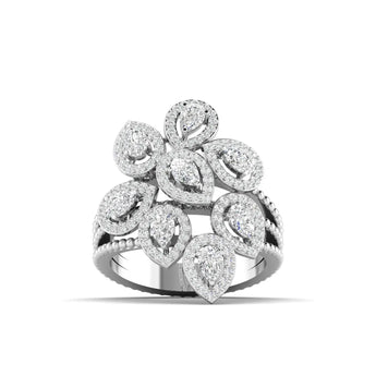 Buy Radiant Cluster Diamond Engagement Ring from Ivana Jewels Best lab grown diamond jewellery brand