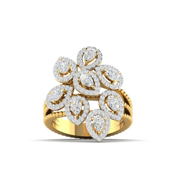 Buy Radiant Cluster Diamond Engagement Ring from Ivana Jewels Best lab grown diamond jewellery brand