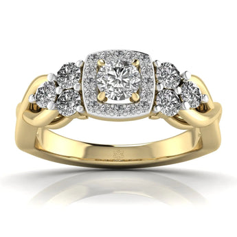 Buy Square Halo Diamond Engagement Ring from Ivana Jewels Best lab grown diamond jewellery brand